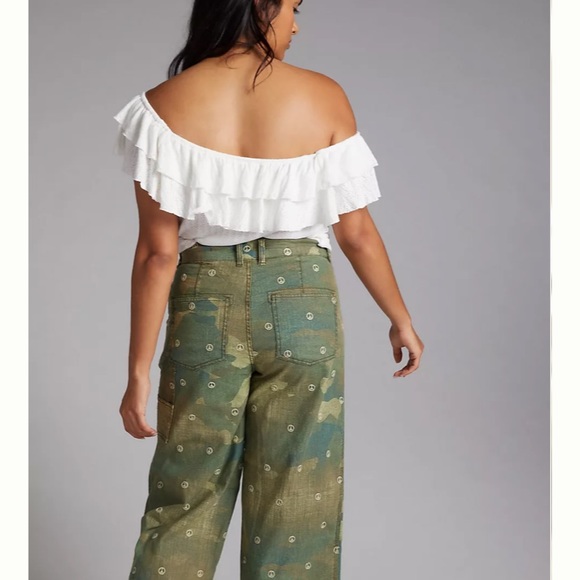 Pilcro The Forager Embroidered Peace Sign Pants Size 32 - Picture 4 of 9